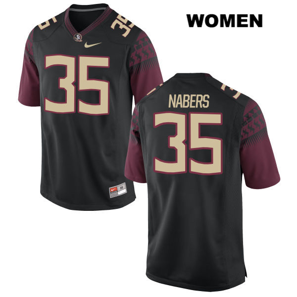 Women's NCAA Nike Florida State Seminoles #35 Gabe Nabers College Black Stitched Authentic Football Jersey PSW3469QH